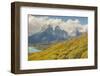 Chile, Patagonia. Lake Pehoe and The Horns mountains.-Jaynes Gallery-Framed Photographic Print