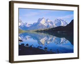 Chile, Patagonia, Torres Del Paine National Park, Cuernos Del Paine (2,600M) from Lago Pehoe-Geoff Renner-Framed Photographic Print