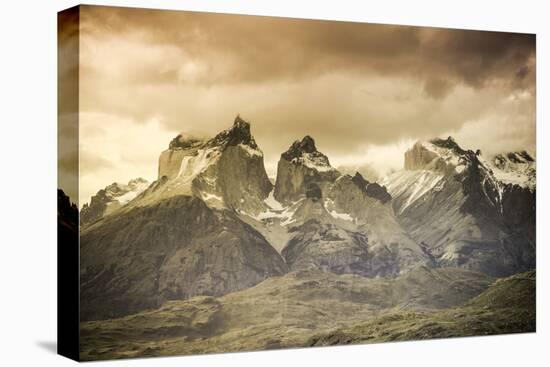 Chile, Patagonia, Torres Del Paine National Park, Cuernos Del Paine Peaks and Lake Pehoe-Michele Falzone-Stretched Canvas