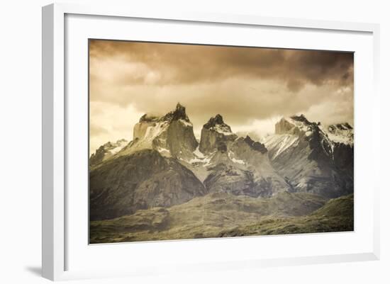 Chile, Patagonia, Torres Del Paine National Park, Cuernos Del Paine Peaks and Lake Pehoe-Michele Falzone-Framed Photographic Print