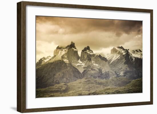 Chile, Patagonia, Torres Del Paine National Park, Cuernos Del Paine Peaks and Lake Pehoe-Michele Falzone-Framed Photographic Print