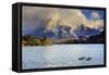 Chile, Patagonia, Torres Del Paine National Park, Cuernos Del Paine Peaks and Lake Pehoe-Michele Falzone-Framed Stretched Canvas