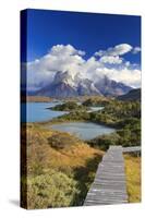 Chile, Patagonia, Torres Del Paine National Park, Cuernos Del Paine Peaks and Lake Pehoe-Michele Falzone-Stretched Canvas