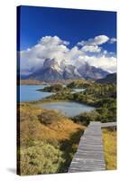 Chile, Patagonia, Torres Del Paine National Park, Cuernos Del Paine Peaks and Lake Pehoe-Michele Falzone-Stretched Canvas