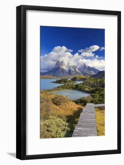 Chile, Patagonia, Torres Del Paine National Park, Cuernos Del Paine Peaks and Lake Pehoe-Michele Falzone-Framed Photographic Print