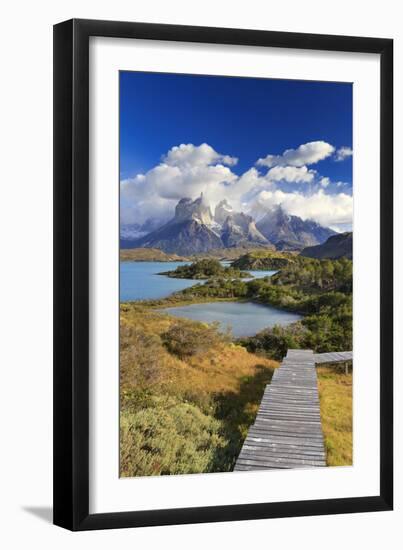 Chile, Patagonia, Torres Del Paine National Park, Cuernos Del Paine Peaks and Lake Pehoe-Michele Falzone-Framed Photographic Print