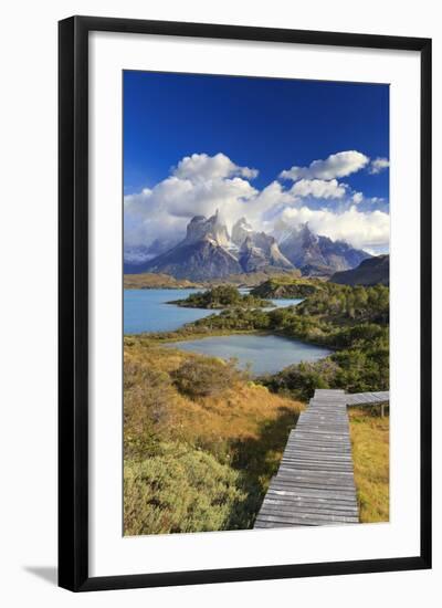 Chile, Patagonia, Torres Del Paine National Park, Cuernos Del Paine Peaks and Lake Pehoe-Michele Falzone-Framed Photographic Print