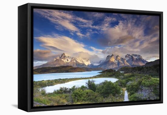 Chile, Patagonia, Torres Del Paine National Park (Unesco Site), Lake Peohe-Michele Falzone-Framed Stretched Canvas