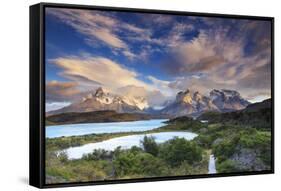 Chile, Patagonia, Torres Del Paine National Park (Unesco Site), Lake Peohe-Michele Falzone-Framed Stretched Canvas