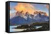 Chile, Patagonia, Torres Del Paine National Park (Unesco Site), Lake Peohe-Michele Falzone-Framed Stretched Canvas