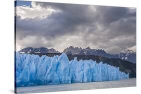 Chile, Patagonia, Torres del Paine NP. Blue Glacier and Mountains-Cathy & Gordon Illg-Stretched Canvas