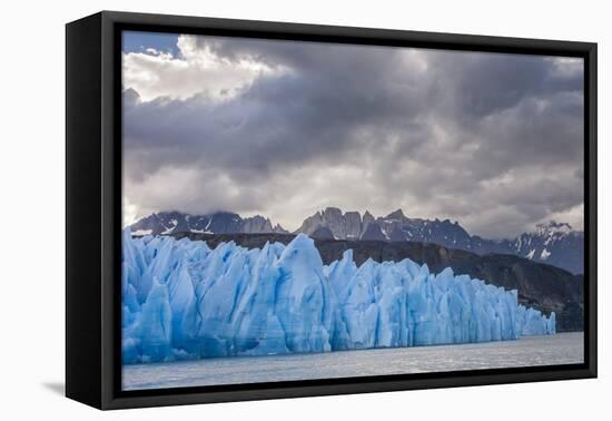 Chile, Patagonia, Torres del Paine NP. Blue Glacier and Mountains-Cathy & Gordon Illg-Framed Stretched Canvas