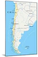 Chile Political Map-Peter Hermes Furian-Mounted Art Print