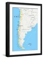 Chile Political Map-Peter Hermes Furian-Framed Art Print