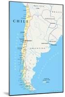 Chile Political Map-Peter Hermes Furian-Mounted Art Print