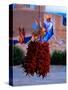 Chile Ristras of Taos, New Mexico-George Oze-Stretched Canvas