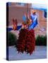 Chile Ristras of Taos, New Mexico-George Oze-Stretched Canvas