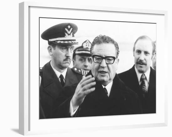 Chile's President Salvador Allende in New York to Address the United Nations, Dec, 3, 1972-null-Framed Photo