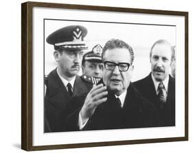 Chile's President Salvador Allende in New York to Address the United Nations, Dec, 3, 1972-null-Framed Photo