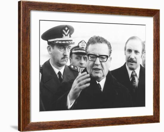 Chile's President Salvador Allende in New York to Address the United Nations, Dec, 3, 1972-null-Framed Photo