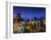 Chile, Santiago, Plaza De Armas and Metropolitan Cathedral, Elevated View, Dusk-Walter Bibikow-Framed Photographic Print
