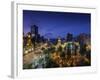 Chile, Santiago, Plaza De Armas and Metropolitan Cathedral, Elevated View, Dusk-Walter Bibikow-Framed Photographic Print