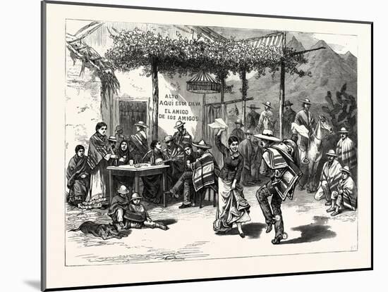 Chile: the Cueca, or National Dance; a Scene in a Roadside Inn Near Valparaiso, 1880 1881-null-Mounted Giclee Print