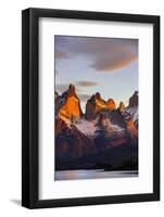 Chile, Torres Del Paine, Magallanes Province. Sunrise over the Peaks of Cuernos Del Paine.-Nigel Pavitt-Framed Photographic Print