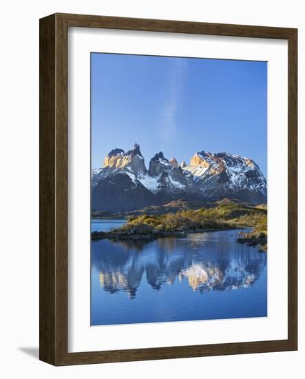 Chile, Torres Del Paine, Magallanes Province, Torres Del Paine National Park and Paine Massif-Nigel Pavitt-Framed Photographic Print