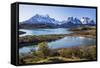 Chile, Torres Del Paine, Magallanes Province, Torres Del Paine National Park and Paine Massif-Nigel Pavitt-Framed Stretched Canvas