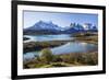 Chile, Torres Del Paine, Magallanes Province, Torres Del Paine National Park and Paine Massif-Nigel Pavitt-Framed Photographic Print