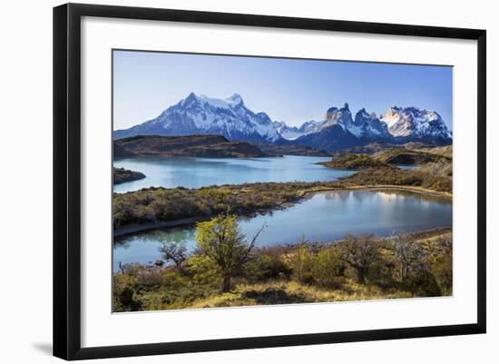 Chile, Torres Del Paine, Magallanes Province, Torres Del Paine National Park and Paine Massif-Nigel Pavitt-Framed Photographic Print