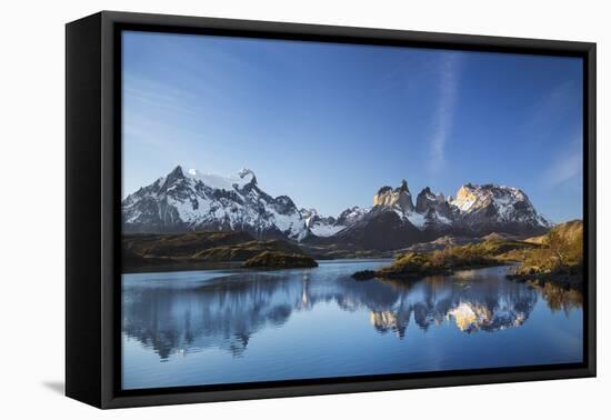 Chile, Torres Del Paine, Magallanes Province, Torres Del Paine National Park and Paine Massif-Nigel Pavitt-Framed Stretched Canvas