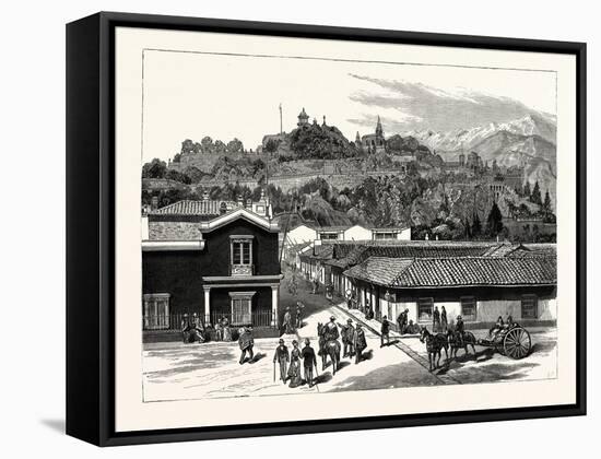 Chile: View of Santa Lucia, the Pleasure Resort of the City of Santiago, 1880 1881-null-Framed Stretched Canvas