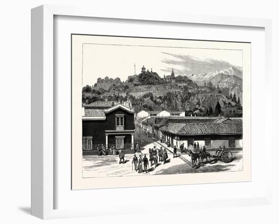 Chile: View of Santa Lucia, the Pleasure Resort of the City of Santiago, 1880 1881-null-Framed Giclee Print