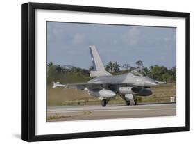 Chilean Air Force F-16 at Natal Air Force Base, Brazil-Stocktrek Images-Framed Photographic Print