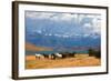 Chilean Andes. Fabulous Lake Laguna Azul. in the Distance Visible Rocks Torres Del Paine.  on the L-kavram-Framed Photographic Print