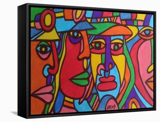 Chilean Faces-Abstract Graffiti-Framed Stretched Canvas