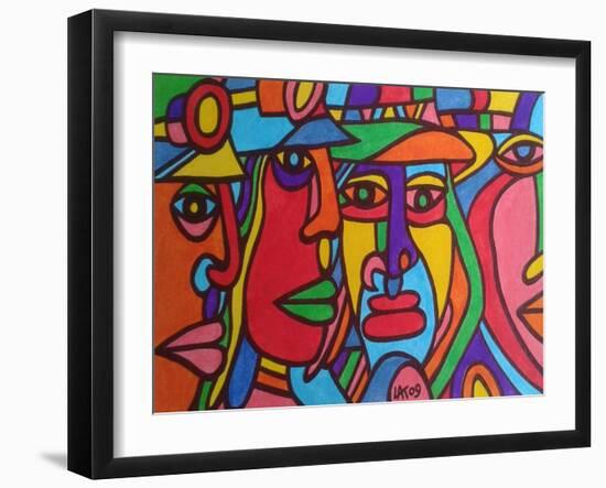 Chilean Faces-Abstract Graffiti-Framed Giclee Print