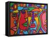 Chilean Faces-Abstract Graffiti-Framed Stretched Canvas