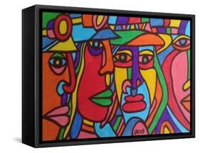 Chilean Faces-Abstract Graffiti-Framed Stretched Canvas