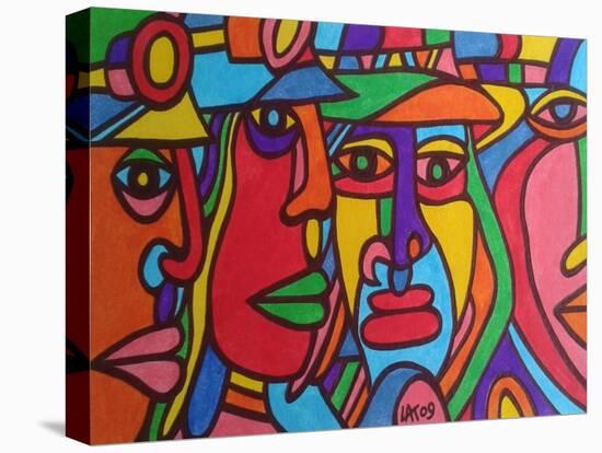 Chilean Faces-Abstract Graffiti-Stretched Canvas