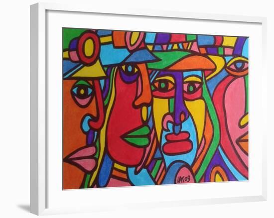 Chilean Faces-Abstract Graffiti-Framed Giclee Print