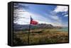 Chilean Flag on a Overlook, Puerto Ibanez, Aysen, Chile-Fredrik Norrsell-Framed Stretched Canvas