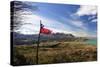 Chilean Flag on a Overlook, Puerto Ibanez, Aysen, Chile-Fredrik Norrsell-Stretched Canvas