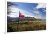 Chilean Flag on a Overlook, Puerto Ibanez, Aysen, Chile-Fredrik Norrsell-Framed Photographic Print