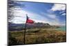 Chilean Flag on a Overlook, Puerto Ibanez, Aysen, Chile-Fredrik Norrsell-Mounted Photographic Print