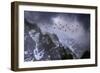 Chilean Flamingos (Phoenicopterus Chilensis) in Flight over Mountain Peaks, Chile-Ben Hall-Framed Photographic Print