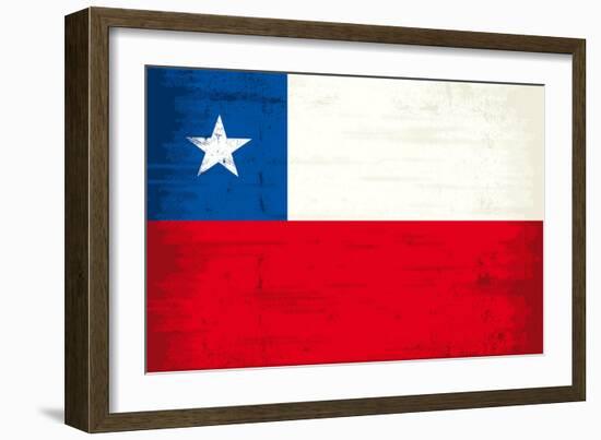 Chilean Grunge Flag. A Grunge Flag Of Chile With A Texture-TINTIN75-Framed Art Print