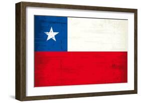 Chilean Grunge Flag. A Grunge Flag Of Chile With A Texture-TINTIN75-Framed Art Print